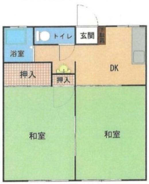 シャトー内田(2DK/1階)の間取り写真