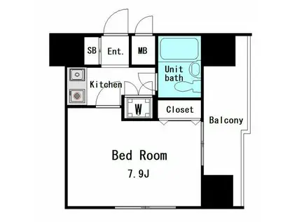 コスモ門前仲町(1K/6階)の間取り写真