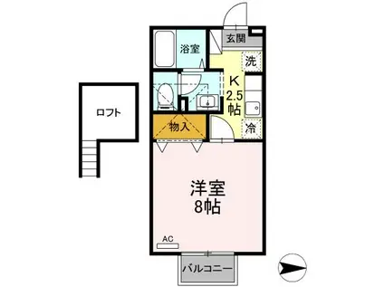 セジュール桜馬場(1K/2階)の間取り写真