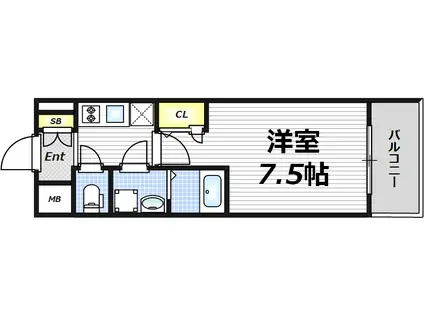 エスプレイス新大阪サウスゲート(1K/5階)の間取り写真