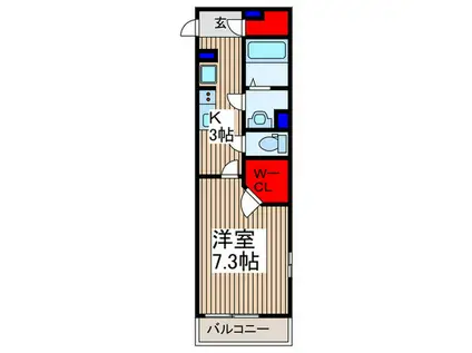 グレイス北戸田(1K/2階)の間取り写真