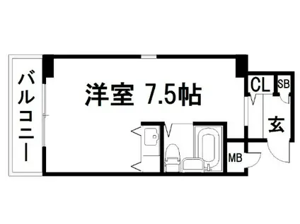 コスモエル下鴨(ワンルーム/5階)の間取り写真