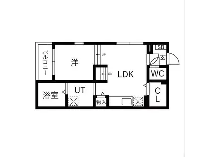 サンフラット(1LDK/1階)の間取り写真