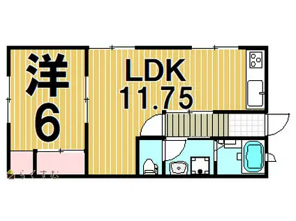 メゾンリゾート(1LDK/2階)の間取り写真
