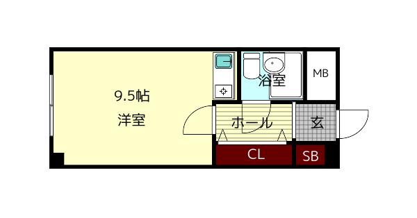 ビルまあぁろ(ワンルーム/6階)の間取り写真