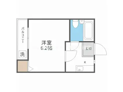 サンアーク山本(1K/2階)の間取り写真