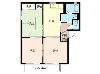 ベルアージュ(3DK/1階)の間取り写真