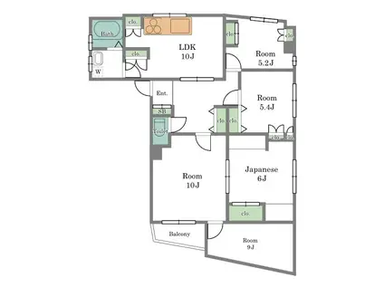 第10小野ビル(5LDK/4階)の間取り写真