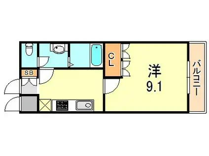 プチ・プランドール(1K/1階)の間取り写真