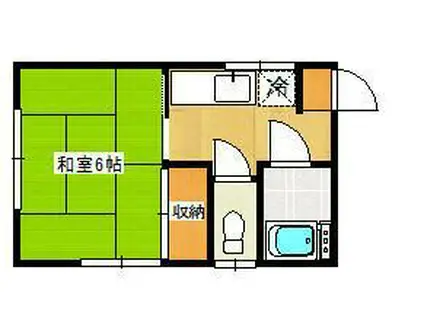 アネックス四季(1K/2階)の間取り写真