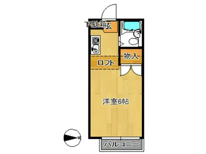 シングルレジデンスソフィア(ワンルーム/2階)の間取り写真