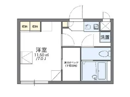 レオパレスカンナ(1K/1階)の間取り写真