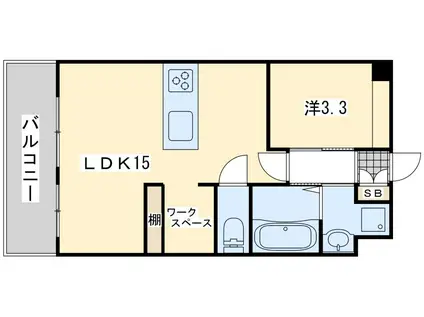 ウイングス熊手(1LDK/7階)の間取り写真