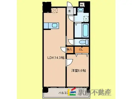 アクセス第7ビル(1LDK/6階)の間取り写真