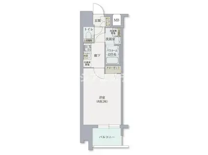 レジデンス大阪福島フォルテ(1K/3階)の間取り写真