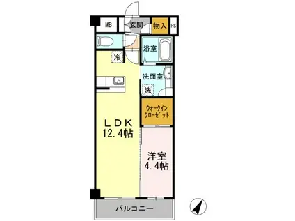 第7山洋ビルダイナナサンヨウビル(1LDK/4階)の間取り写真