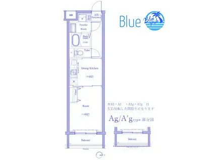 スカイコートソレア新丸子(1DK/3階)の間取り写真