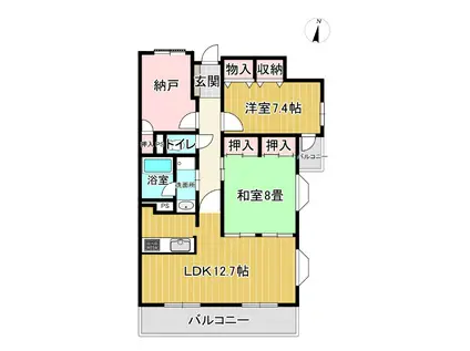 ライオンズマンション山王第2(2SLDK/11階)の間取り写真