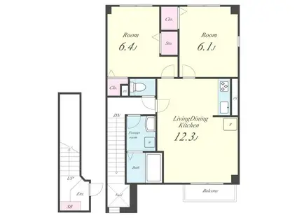 ベルフレーズ(2LDK/2階)の間取り写真