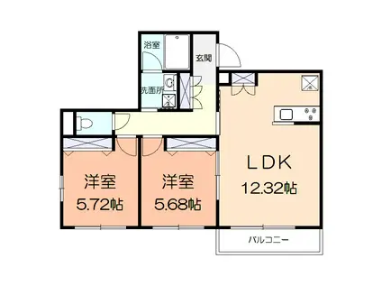 TWIN COURT V(2LDK/2階)の間取り写真