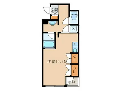 ヴィラミューズ(ワンルーム/2階)の間取り写真