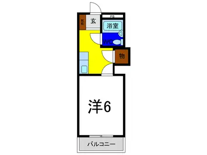 アポスタ蔵本公園(1K/2階)の間取り写真