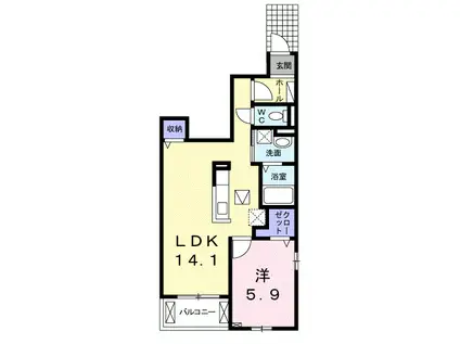 ORIZON SI(1LDK/1階)の間取り写真