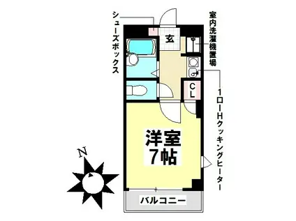 エスポワール(1K/2階)の間取り写真