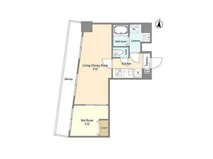 アルファコート梅島(1LDK/2階)の間取り写真