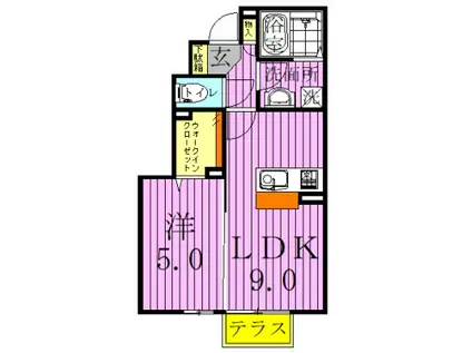 リバーサイドホシノ5(1LDK/1階)の間取り写真