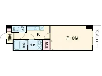 マリンスクエア(1K/6階)の間取り写真