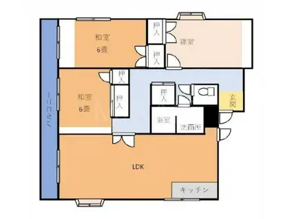 安井ビル(3LDK/3階)の間取り写真