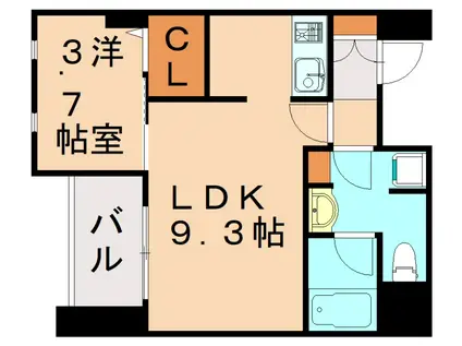 クレアファースト(1LDK/9階)の間取り写真