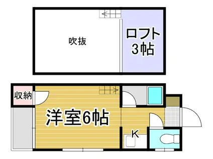 ソルクレストII(1K/1階)の間取り写真