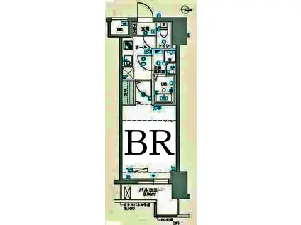 グランリーヴェル川崎ウエスト(1K/3階)の間取り写真