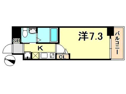 セレニテ神戸元町(1K/5階)の間取り写真