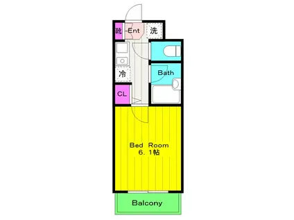 プレシャスマンション稲田堤Ⅱ(1K/2階)の間取り写真