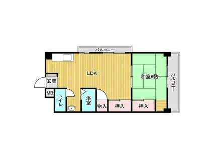 メゾンクレサンテーム菊華コーポ(1LDK/1階)の間取り写真
