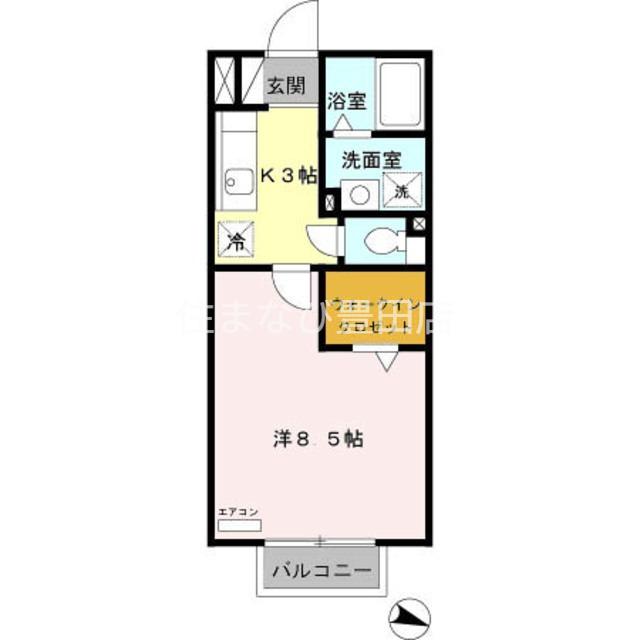 ラポールICHIGI(1K/1階)の間取り写真