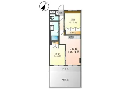メサイア(2LDK/1階)の間取り写真
