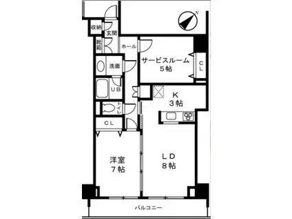 ベイサイドハウス(1SLDK/7階)の間取り写真