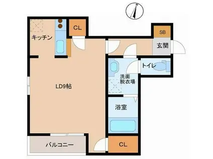 アネシスあぶみ(ワンルーム/1階)の間取り写真