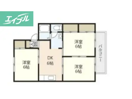 BRIGHT HIGHT(3DK/1階)の間取り写真