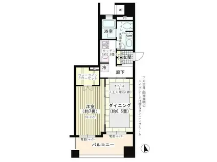 APAガーデンズ新宿戸山公園 アパガーデンズ新宿戸山公園(1DK/1階)の間取り写真