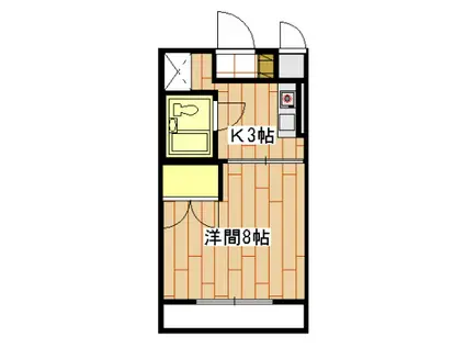 ディユラヴィーヌ(1K/2階)の間取り写真