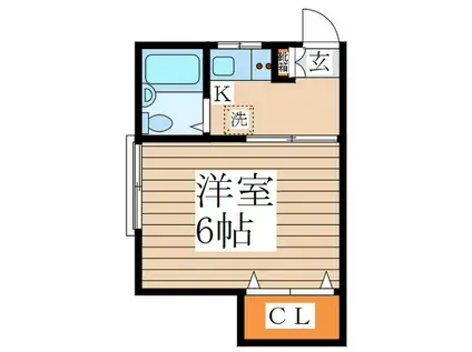 福田ハイツ(1K/2階)の間取り写真