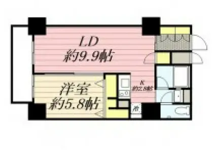 HF駒沢公園レジデンスTOWER(1LDK/18階)の間取り写真