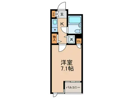 ワイライフ二子玉川(1K/5階)の間取り写真