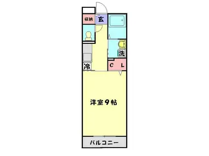 ARDEUR アルドゥール(1K/2階)の間取り写真