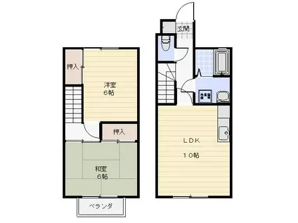 メゾンシークA(2LDK/1階)の間取り写真
